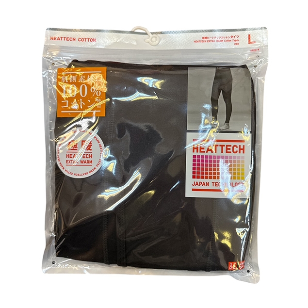 Uniqlo 男款 HEATTECH 棉質EXTRA WARM極暖緊身褲 -09 BLACK