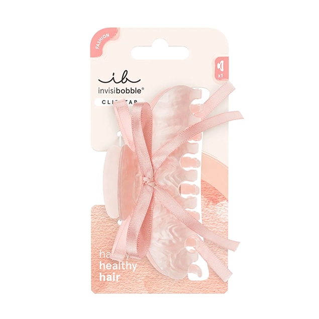 復古緞帶粉漾髮夾