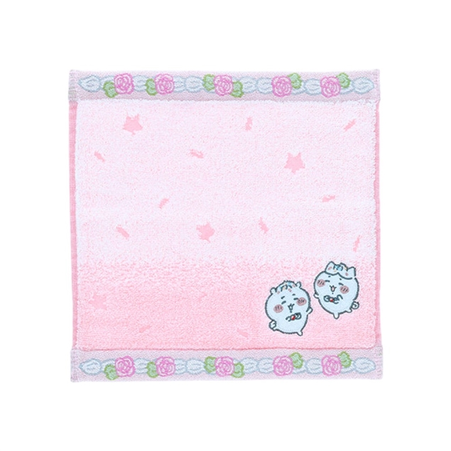 吉伊卡哇粉紅奶油刺繡手帕
